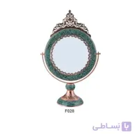 آینه گرد بزرگ تاج دار فیروزه کوب برند آقاجانی