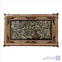 تابلو قلم زنی با قاب خاتم صلیبی شاسی دار سایز 63*103