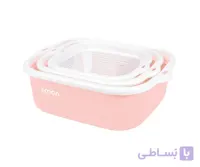 سرویس 6 پارچه لگن و آبکش نسیم لیمون کد 278