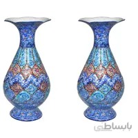 گلدان میناکاری 20سانتی متری دو عددی کد E-12