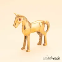 مجسمه برنجی طلایی مدل اسب ساده