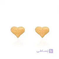 گوشواره میخی طلا دست ساز طرح قلب چکشی کد LE670
