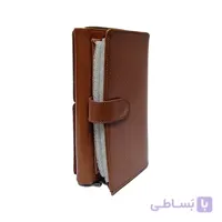 کیف پول جا موبایل دار و زیپ دار چرم طبیعی - کد KF0589