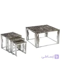 جلو مبلی و عسلی استیل مربع مدل پیانو