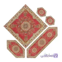سرویس کامل رومیزی ترمه طرح افشار رنگ قرمز