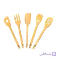 ست کفگیر و چنگال چوبی آشپزخانه