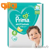 پوشک پریما پمپرز سایز 6 بسته 23 عددی Aktif Bebek ا Prima Aktif Bebek Diapers 6 Size 13-18 kg 23 pcs