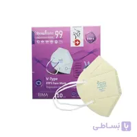 ماسک رسپی نانو V-Type N99 رنگ استخوانی جعبه 10 عددی
