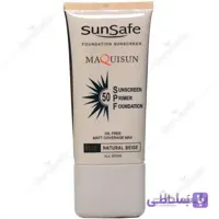 ضد آفتاب کرم پودری و پرایمری فاقد چربی SPF50 بژ طبیعی