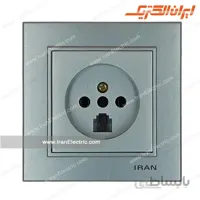 پریز تلفن دوکاره برلیان نقره ای