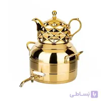 کتری قوری بهریز مدل دسته استیل طلایی (6 لیتری)