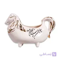 جا قاشقی سرامیکی لاستر طلا اسب و نوشته کد 1925