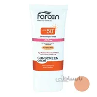 کرم ضد آفتاب فاربن فاقد چربی با رنگ بژ طبیعی SPF 50 حجم 50 ميل ا Farben Oil Free Sun Screen Cream For Oily Anf Acne Prone Skin With SPF50 50ml