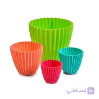 گلدان پلاستیکی با زیره طرح شکوفه