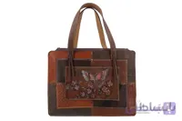 کیف دستی چرم طبیعی قلم‌زنی مدل چهل‌تکه کد 587557
