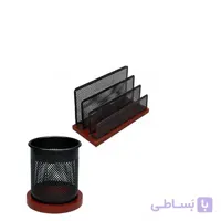 ست رومیزی اداری 8 تکه شهاب تحریر مدل چوب و فلز