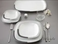 سرویس چینی زرین 6 نفره غذاخوری وگاس اوریت 27 پارچه ا Zarin Iran Quattro Vegas-Aureate 27 Pieces Porcelain Dinnerware Set