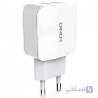 شارژر دیواری الدینیو مدل A2202 به همراه کابل microUSB ا LDNIO A2202 DUAL USB CHARGER WITH MicroUSB CABLE
