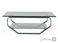 میز جلو مبلی TR100 ابکاری کروم و شیشه سفید ا TR100