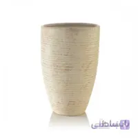 گلدان سفالی استوانه ای چهارخط ارتفاع 40 سانتی متر