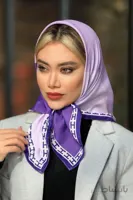 روسری مینی حریر کرپ بنفش