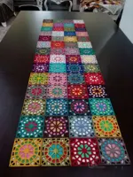 رومیزی سوخته کاری طرح چهل تکه