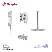 شیر توکار حمام شودر مدل روگن کروم (سردوش پلاستیک ABS) تیپ 1