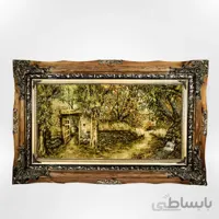 تابلو فرش دستباف طرح کوچه باغ برجسته کد ۱۱۴