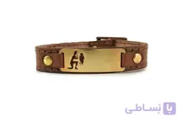 دستبند چرم طبیعی نشان ماه تولد (بهمن)