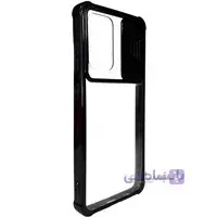 کاور PC شفاف دارای محافظ لنز و ضربه گیر مناسب برای سامسونگ Galaxy A52/A52s/A53