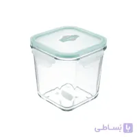 ظرف شبشه ای مربع درب دار لیمون - آبی / 440میلی لیتر