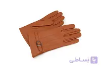 دستکش چرم طبیعی عسلی زنانه