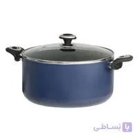 قابلمه سایز 26 گرانیتا سرمه ای با درب شیشه ای زرساب کد GT-426S
