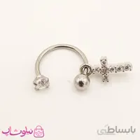 پیرسینگ بدن استیل طرح صلیب نقره ای