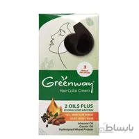 کیت رنگ مو گرین وی سری Natural کد 3 ظرفیت 50 میلی لیتر ا Greenway Natural Color Kit Black 50 ml No.3