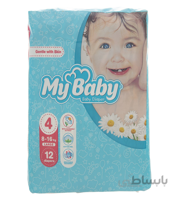 پوشک بچه My Baby سایز 4، 12 عددی