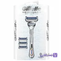 تیغ اصلاح مردانه ژیلت مدل Skinguard Sensitive اصل انگلیس | مناسب پوست حساس یک دسته + ۳ سری ژیلت ا Gillette SkinGuard Men's Razor and Razor Blades for Sensitive Skin , 1 Razor + 3 Blades