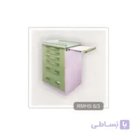 روتور 6 کشو MDF با شیشه رویه و سینی بغل + حفاظ UV + دستگیره استیل RMHS6/3