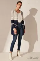 ژاکت کش باف پشمی راه راه زنانه 0W3912Z8