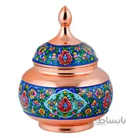قندان مسی طرح پرداز اثر آقاجانی ارتفاع 20 سانتی متر کد C-477