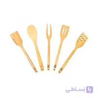 سرویس کفگیر چوبی با چنگال استیک