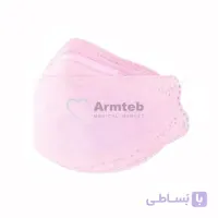 ماسک 4 لایه فست مدل 3D صورتی بند سفید  بسته 25عددی