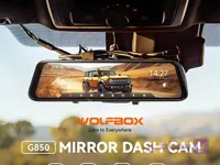 دوربین آینه‌ای خودرو WOLFBOX G850 | داش‌کم 4K با نمایشگر لمسی و دوربین عقب