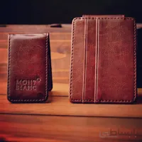 ست جاکارتی و گیره پول چرم MONT BLANC ا MONT BLANC