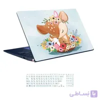 اسکین لپ تاپ طرح آهو کد ۰۱ به همراه استیکر کیبورد