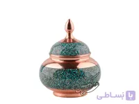 قندان متوسط فیروزه کوبی امضا دار سایز 16