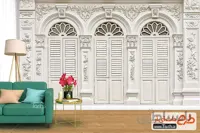کاغذ دیواری طرح در چوبی