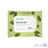 دستمال مرطوب پاک کننده آرایش صورت روغن درخت چای بیول مناسب پوست چرب