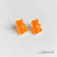 گوشواره پاستیل خرسی نارنجی ژله‌ای