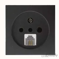 صفحه پریز تلفن دو منظوره پارت الکتریک مدل آذین مشکی ا Plate Dual purpose telephone socket Part Electric Black Azin model